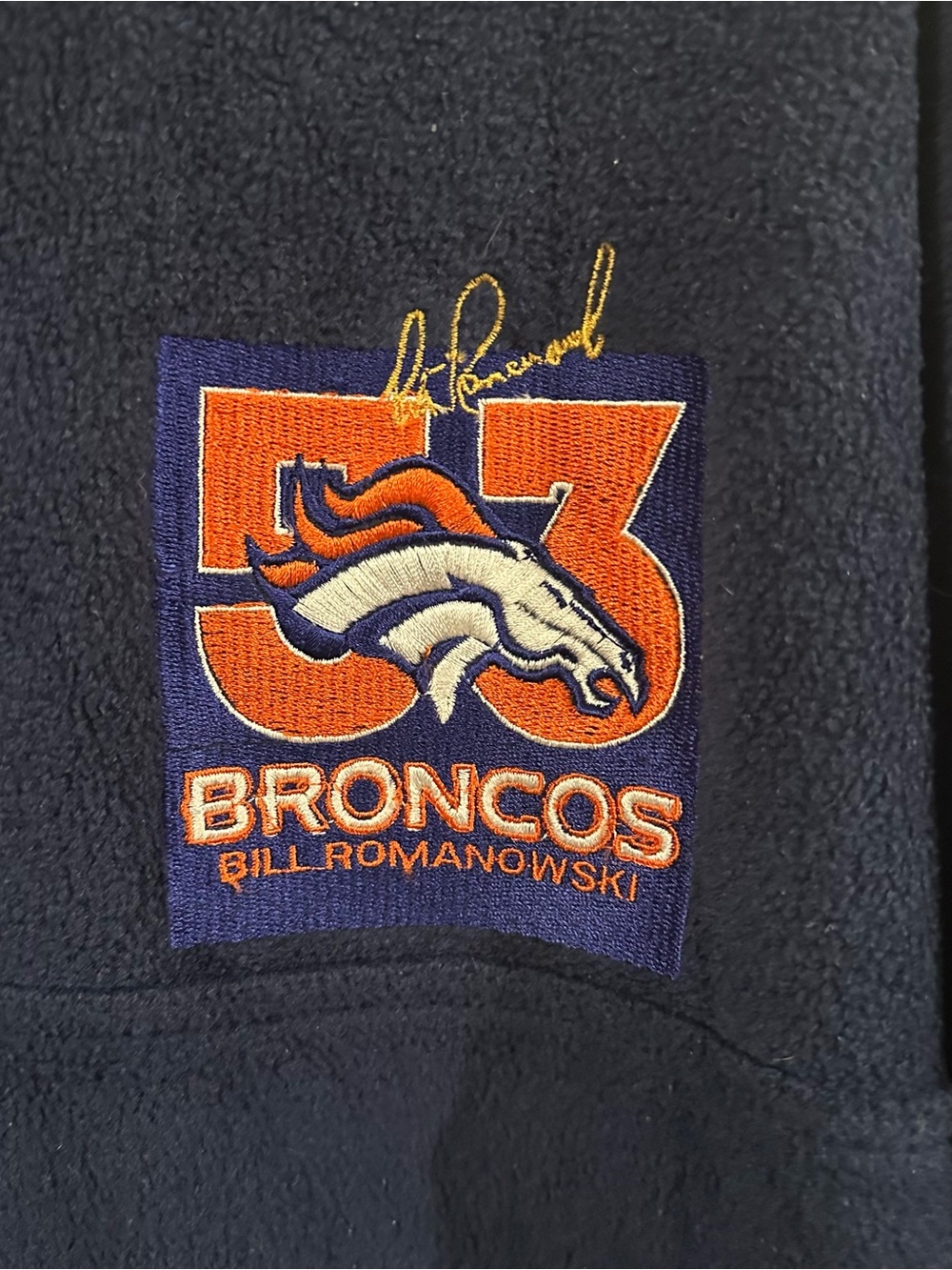 NFL Denver Broncos Bill Romanowski Quarter Zip Fleece - Picture 3 of 8